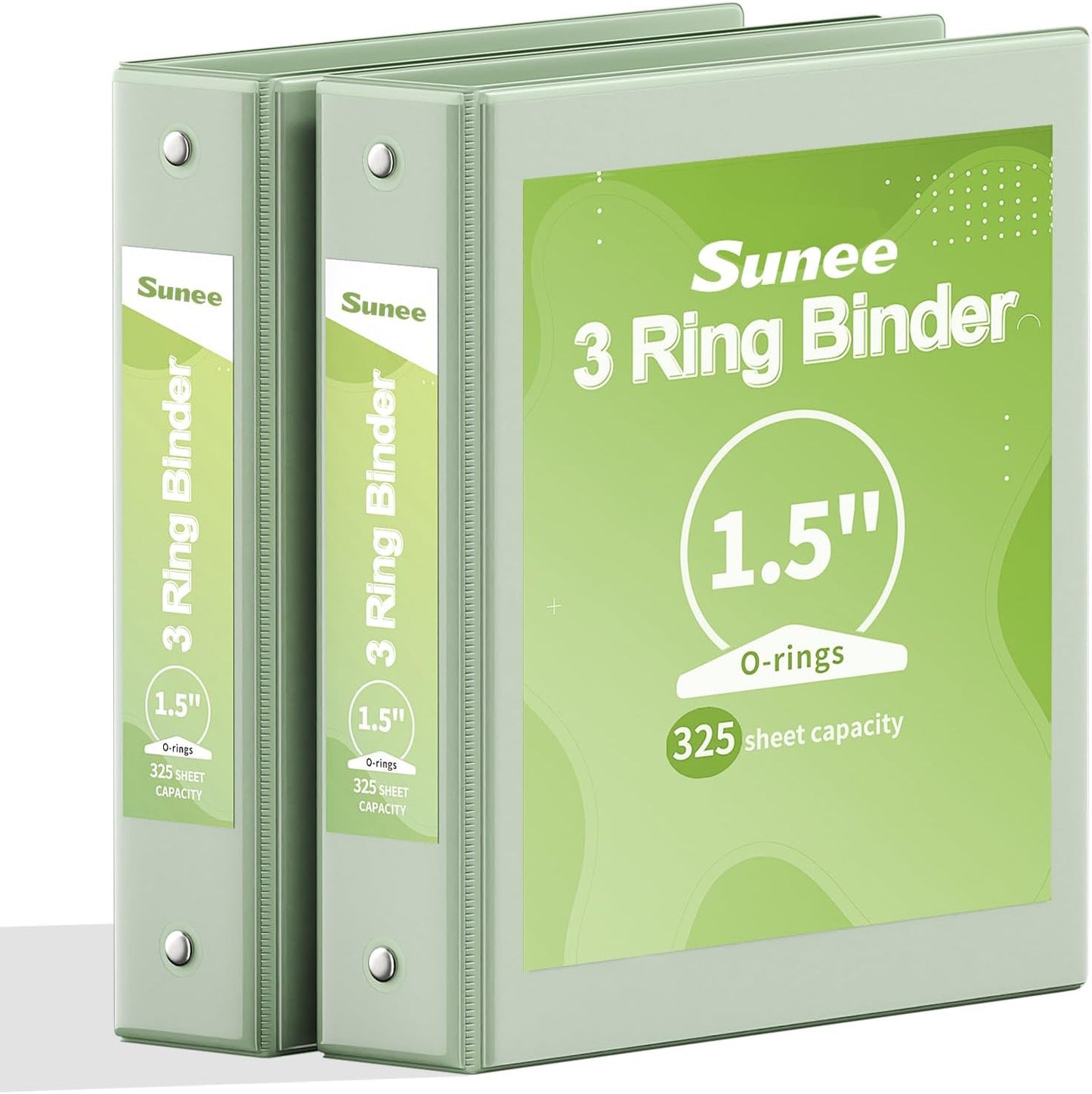 SUNEE 3 Ring Binder 3 Inch 2 Pack, Clear View Binder Three Ring PVC-Free (Fit 8.5x11 Inches) for School or Office Supplies, Pink
