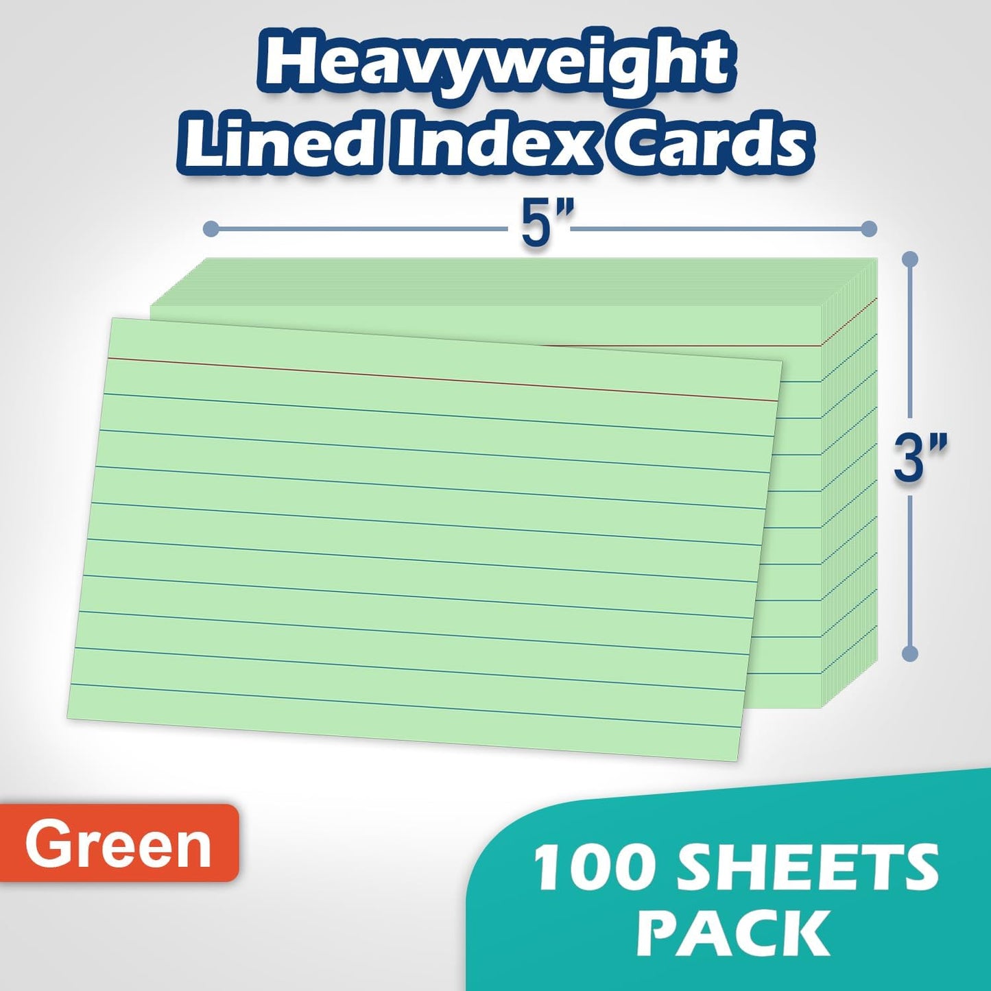 Blank Index Cards 3x5 Unlined Unruled Flash Note Cards 3" x 5", White, 100 Count, 200 GSM Heavy Weight