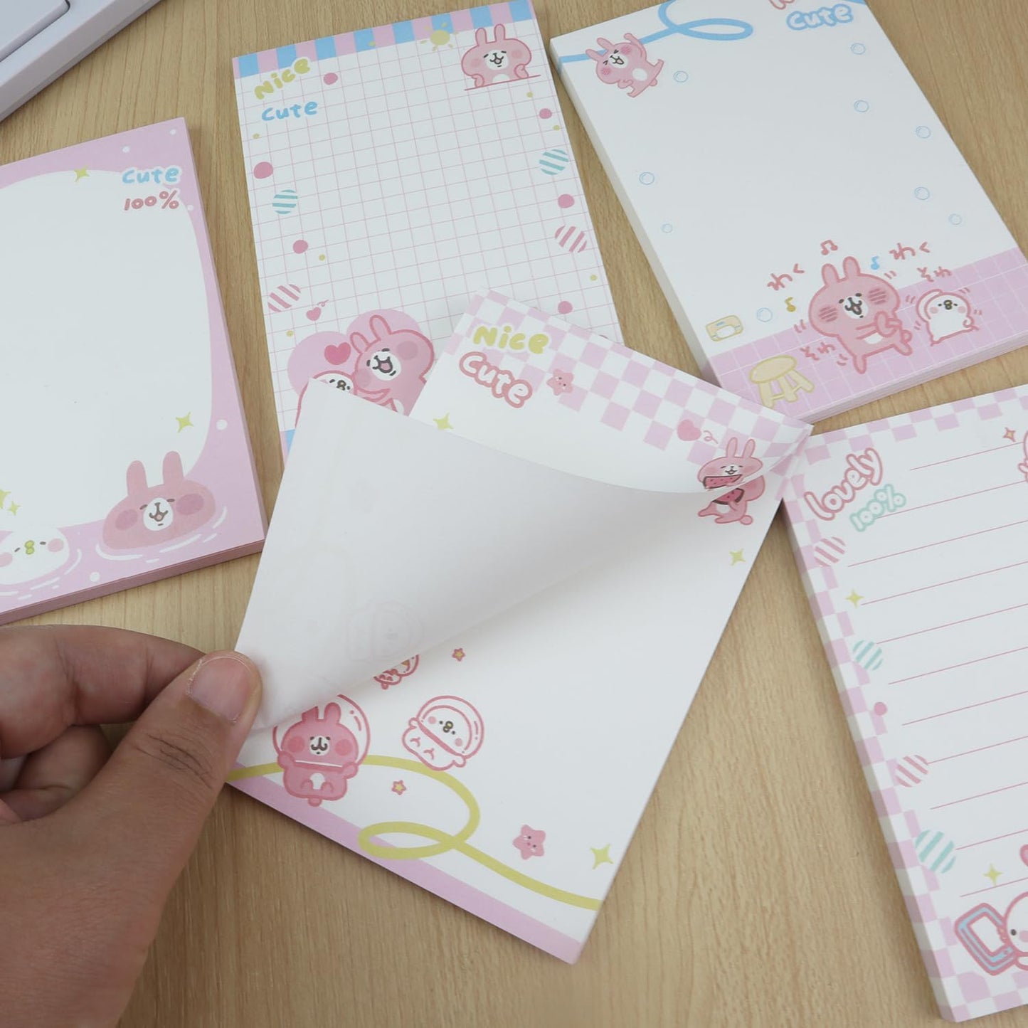 6 Pack Cute Animal Notepads,50 Sheets Per Pad, 3.2 x 4.7 inches Memo Pads for Office Home Gifts School Supply to Do List (cartoon rabbit(6pcs))