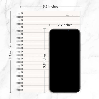 RETTACY Blank Journal Notebook, 3-Pack, 160 Pages per Pack, A5 Medium Size (5.7'' × 8.3''), 100 GSM Thick Paper, Spiral-bound, Flexible Plastic Cover, for Sketching, Drawing, Painting