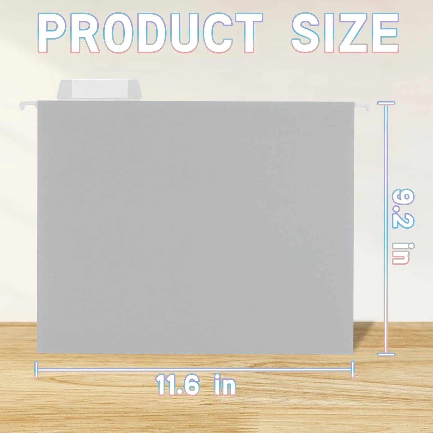 25 Packs Hanging File Folders,Black Letter Size File Folder,Designed for Bulky Files,Filing Cabinet,1/5 Adjustable Tabs for Office,School,Home