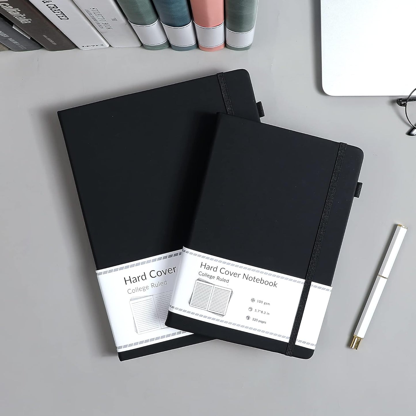 CAGIE Bullet Dotted Journal Notebook 320 Pages 100 GSM Paper Hardcover A5 Dot Grid Notebook Leather Journals for Writing Women Men Work Journaling, Green