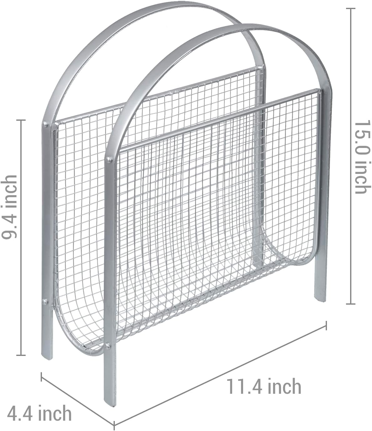 MyGift Magazine Rack, Floor Freestanding Magazine Holder for Bathroom Bedroom Office, Books Newspapers File Mail Organizer, Mid Century Modern Decor Wire Storage for Tablets and Documents