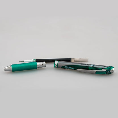 Pentel EnerGel RTX Retractable Liquid Gel Pen, (1.0mm), Bold Line, Metal Tip, Black Ink, Pack of 3 (BL80BP3A)
