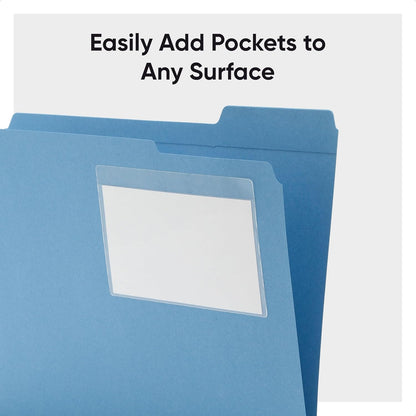 Smead Self-Adhesive Poly Pocket, Document, Clear Pockets, Storage Labels, 100 per Box, 103 Mm W x 76 Mm H, 68123