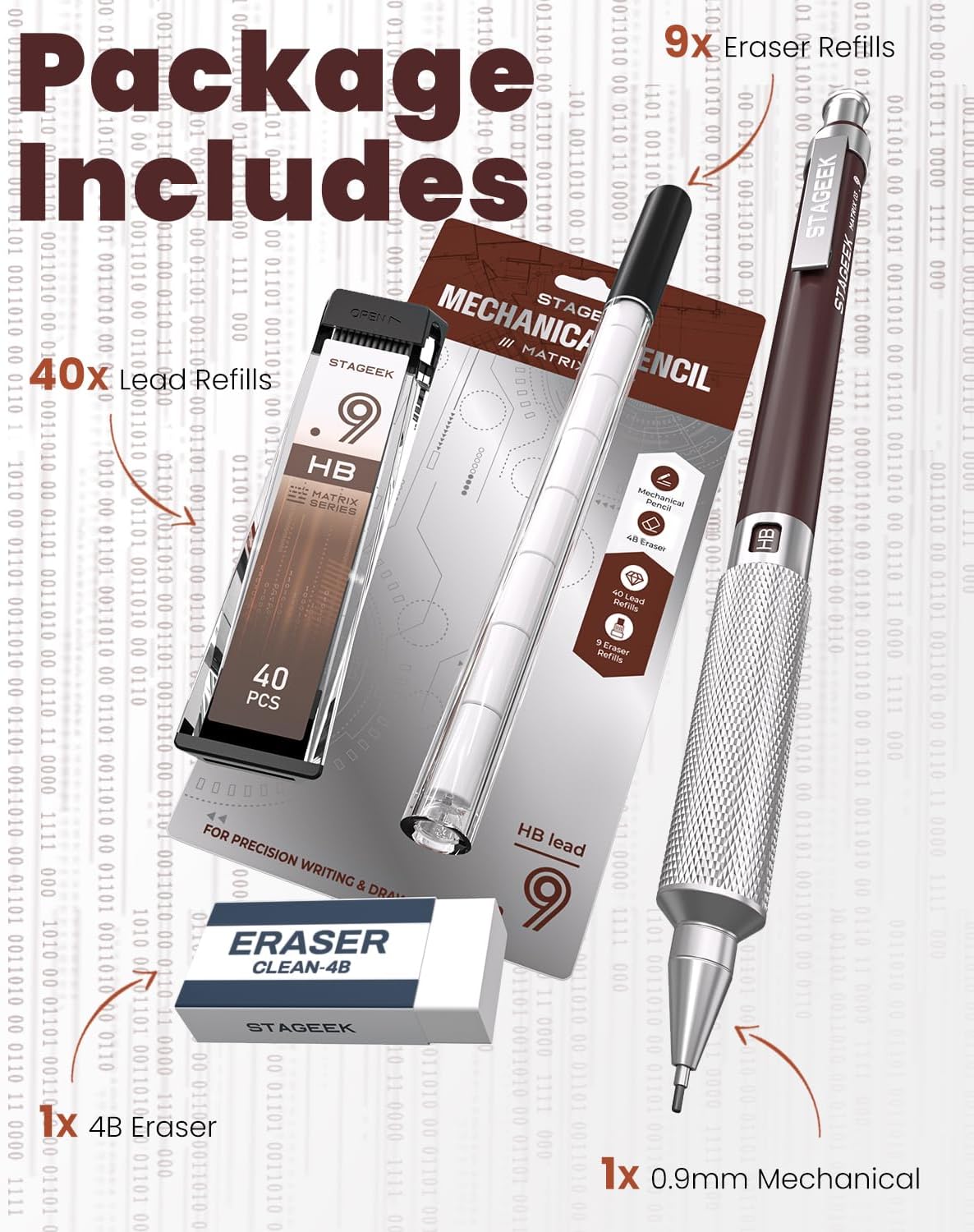 STAGEEK 0.7 mm Mechanical Pencil, Metal Art & Drafting Pencil with Eraser and 60 HB Lead Refills, Professional Drawing Pencil for Artists, Students, School, Office, Writing, Sketching, Drafting(Blue)