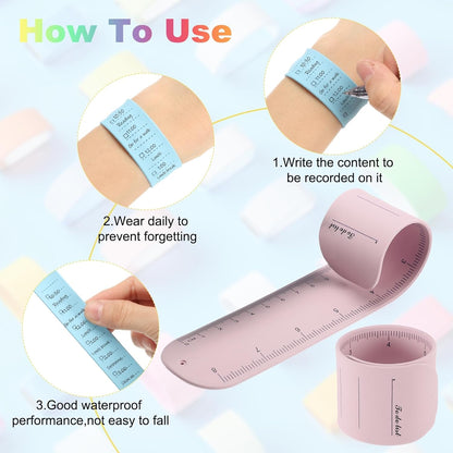 uxcell 2Pcs Writable Wrist Band, 9.45" x 1.18" Waterproof Slap Bracelet Reusable Writable Erasable to Do List Silicone Memo Wrist Bands for Planner Reminder (White)