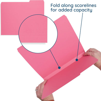 File Folder, 1/3 Cut Tab, Letter Size, Yellow, Great for Organizing and Easy File Storage, 100 Per Box