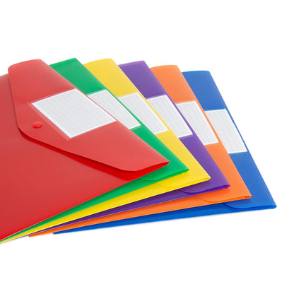 Smead Poly Document Holders, Snap Closure, Side Load, Letter Size, Primary Colors, 6 per Pack (89687)