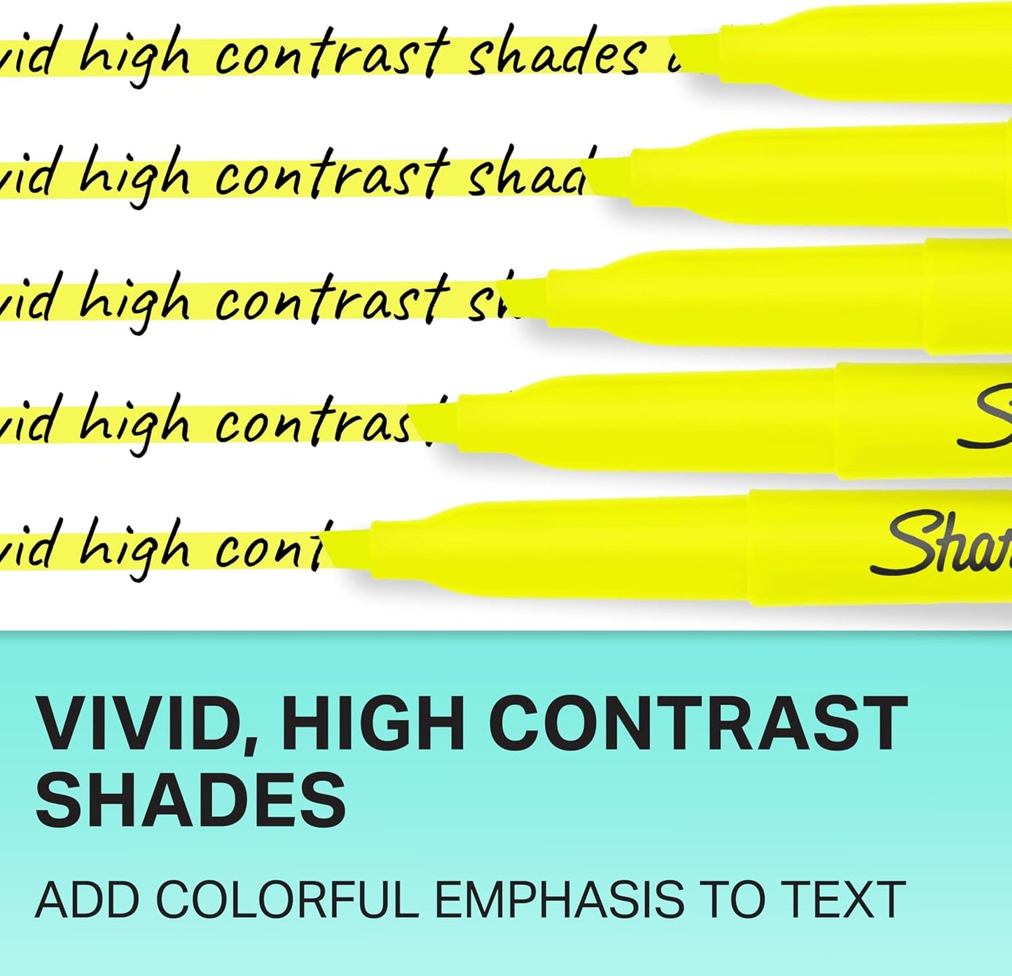 Sharpie Pocket Style Highlighters, Narrow Chisel Tip, Fluorescent Yellow, 8 Count