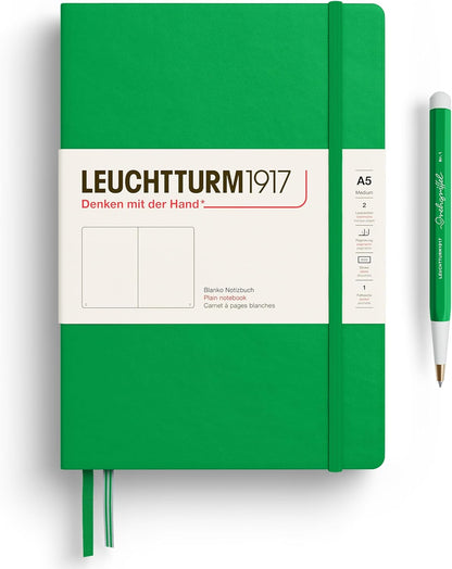 LEUCHTTURM1917 - Notebook Hardcover Medium A5-251 Numbered Pages for Writing and Journaling - Thinking Ahead (Plain Paper, Spice Brown)