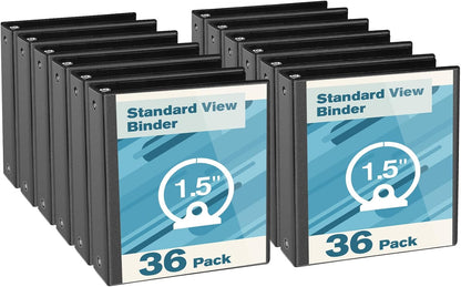 CIXILDTS 0.5-inch Round Ring Binder, Durable 1/2" 3 Ring Binder Fit Letter Size Paper, Presentation View Binders, White,12-Pack
