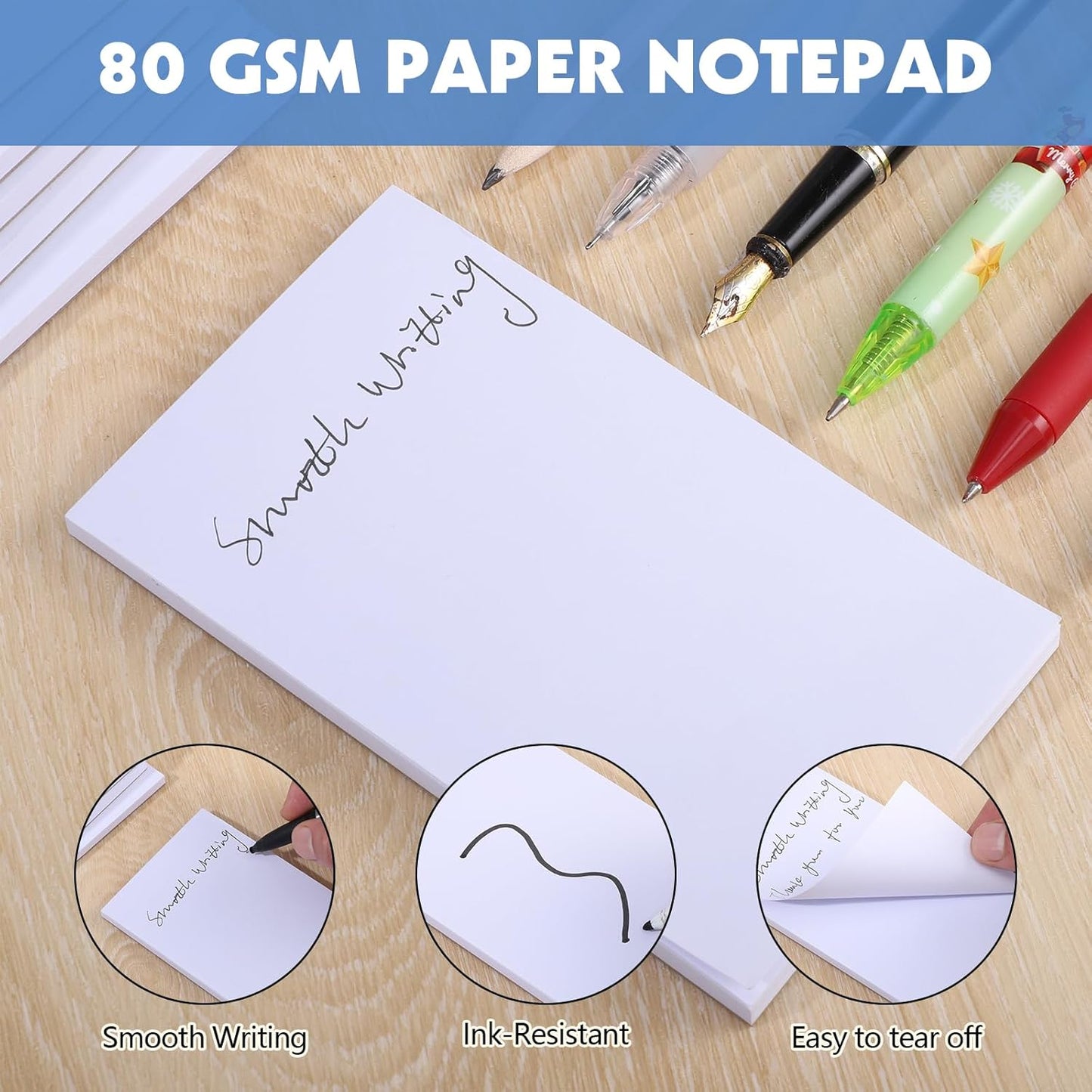 Thboxes 10 Pack Note Pads, 3"x 5" Writing Pads Scratch Pad 50 Sheets per Pad Small Memo Pad Server Notepad Blank Notepads for Office School Home To Do Lists Grocery List