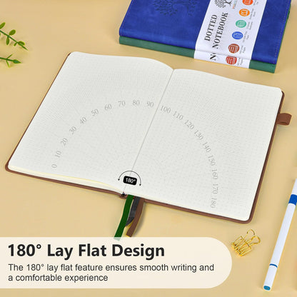 PERCUN Graph Paper Notebook, 160 Pages Grid Journal for women & men, A5 Hardcover Leather Graphing Notebook for School, Work, Travel, Note Taking 5.9”x8.5” (Black)