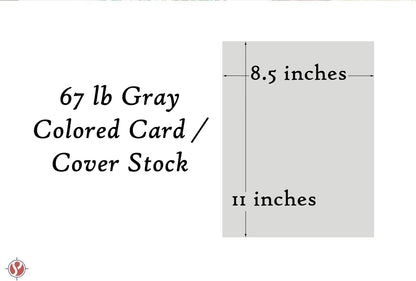 Gray Pastel Color Card Stock Paper, 67lb Cover Medium Weight Cardstock, for Arts & Crafts, Coloring, Announcements, Stationary Printing at School, Office, Home | 8.5 x 11 | 50 Sheets Per Pack