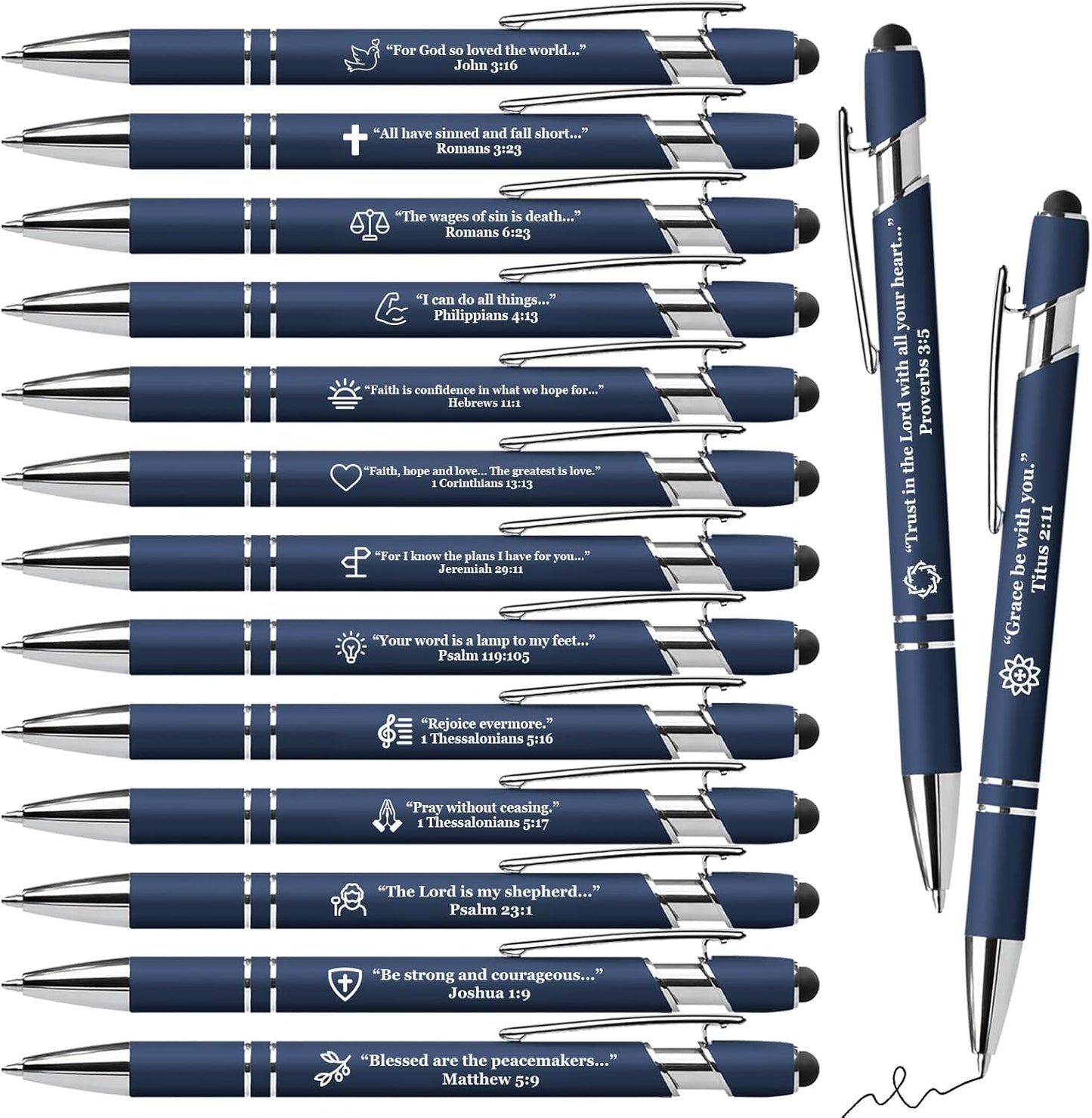 15 Pack Motivational Pen Set - Inspirational Quotes Retractable Ballpoint Pens for Office School Supplies, Encouragement Gifts for Women Men, Multicolor