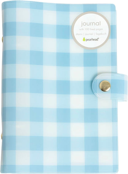 Pearhead Blue Matchbook Hardcover Journal, 6x8 College-Ruled Lined Notebook, 200 Pages, Trendy Writing Journal for Work, School & Everyday Notes