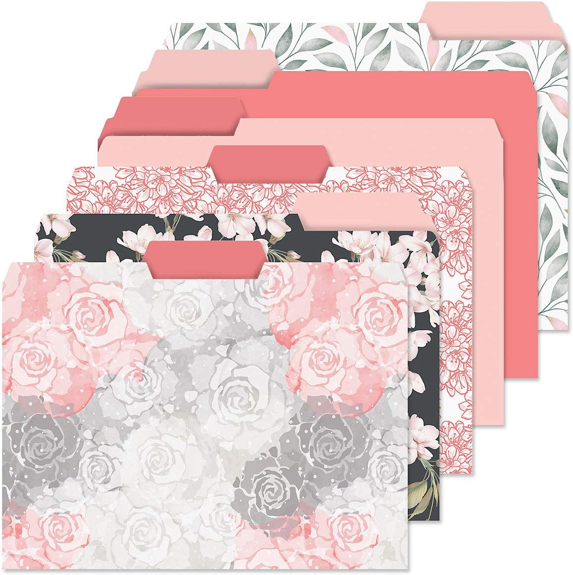 Current Floral Fun File Folders Value Pack - Bulk Set of 24, 6 Pretty Decorative Designs, 1/3 Cut Tabs, Heavy-Duty Paper Stock, Office Supplies for Home & Work, 9-½” x 11-¾” Letter Size