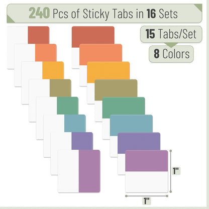 Mr. Pen- Sticky Index Tabs, 240 Pcs, Vibrant Sticky Tabs for Notebooks, Page Markers, Page Tabs for Binders, Page Tabs Sticky Tabs for Books, Notebook Tabs, Book Sticky Tabs for Notebooks