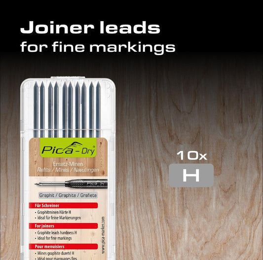 Pica Dry – Pack of 10 Graphite H Leads (with Blister Pack)