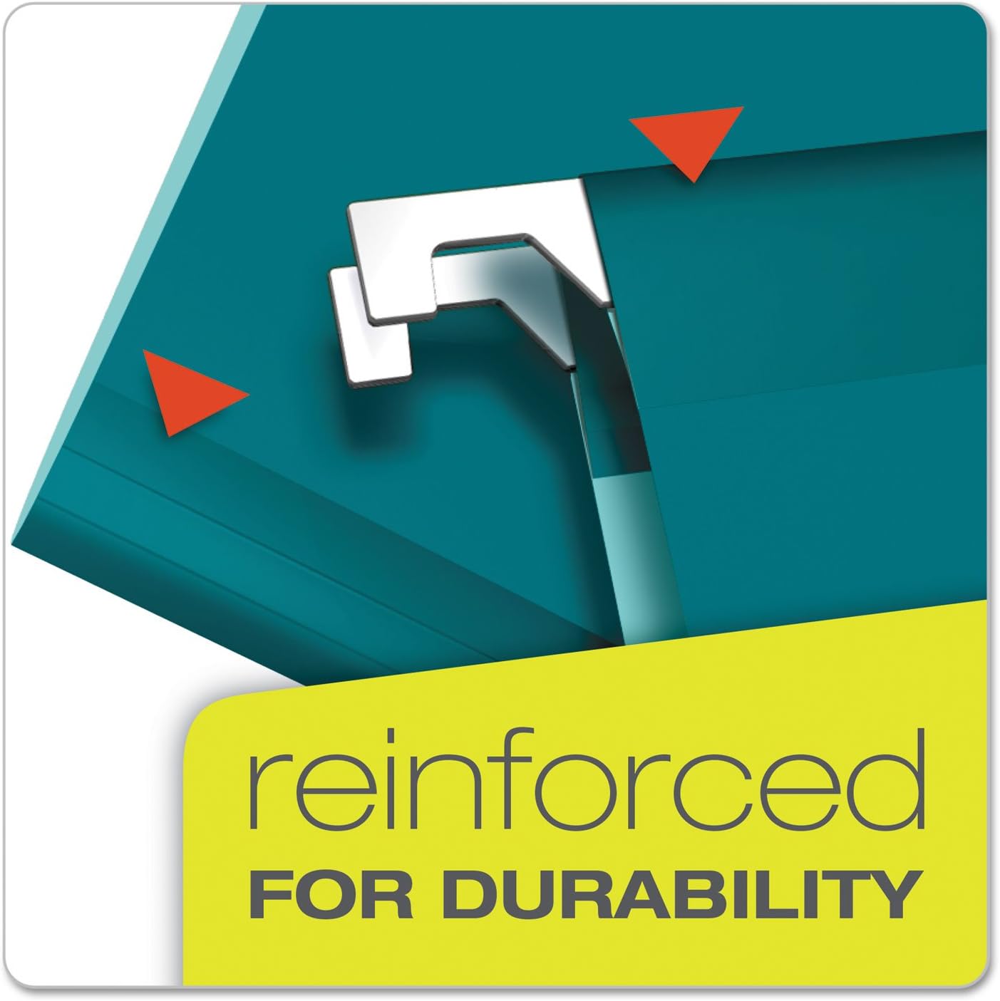 Pendaflex Reinforced Hanging File Folders, Letter Size, Bright Green, 1/5 Cut, 25/BX (4152 1/5 BGR)