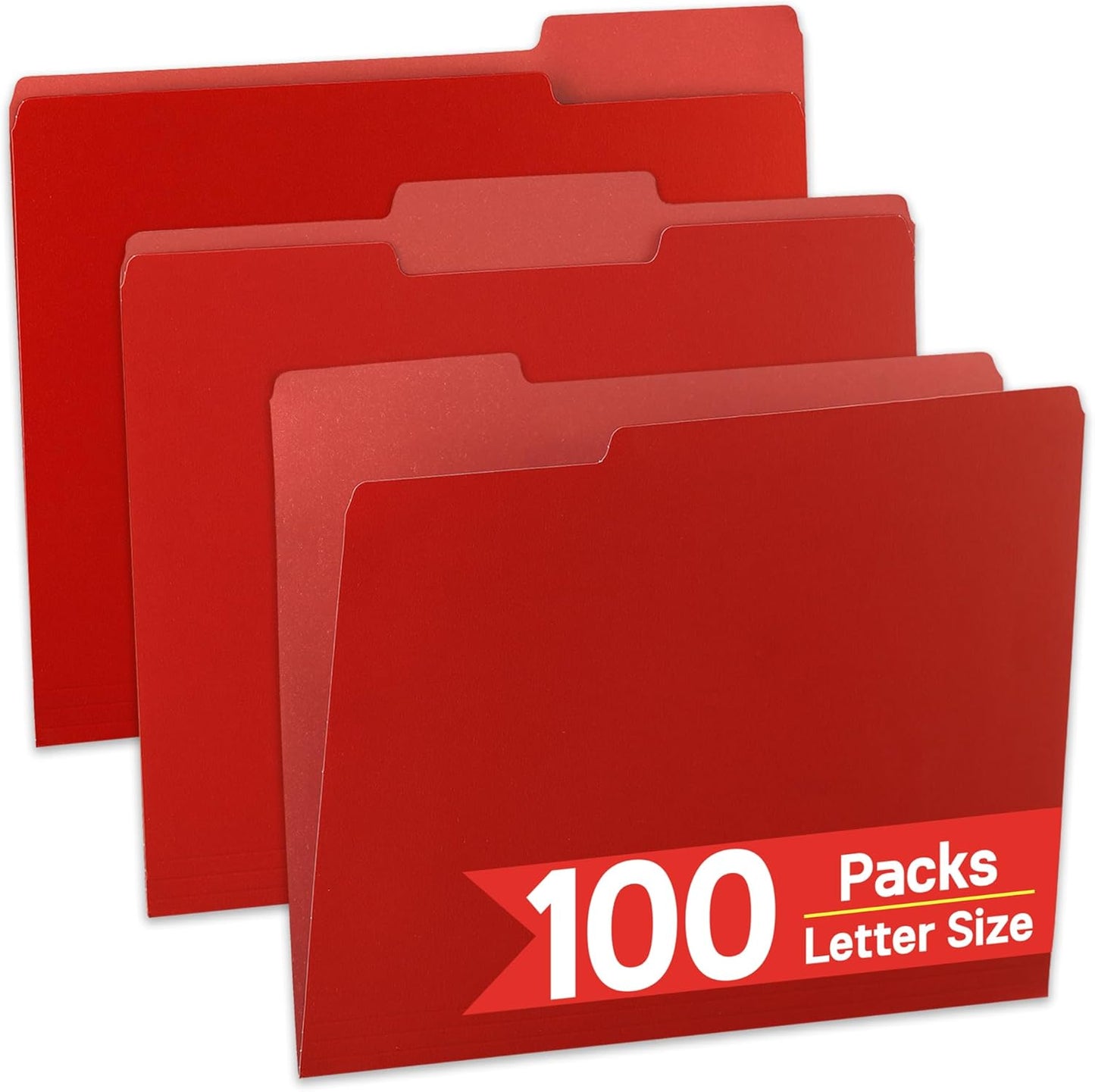 VZCPYTPM 100 Packs Black File Folder,Manilla File Folders Letter Size,1/3-Cut Tabs,8.5x11 File Folders for Office Filing,School Projects and Home,Organizer File Folder