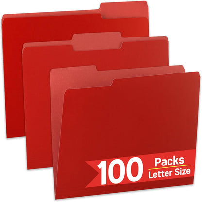 VZCPYTPM 100 Packs Black File Folder,Manilla File Folders Letter Size,1/3-Cut Tabs,8.5x11 File Folders for Office Filing,School Projects and Home,Organizer File Folder