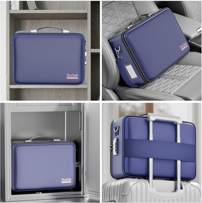 DocSafe Fireproof File Organizer with Lock, Hard-Shell Case Fireproof Document Box with 13 Pocket Accordion File Folder, Portable Home Office Travel Safe Storage for Important Documents Laptop Black