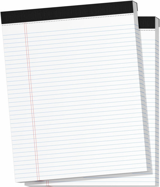 24 Pack Legal Pads 8.5" x 11", Wide Ruled Writing Notepads, 50 Sheets/Pad, Perforated Pages, 1200 Sheets Lined Paper for School Office Supplies