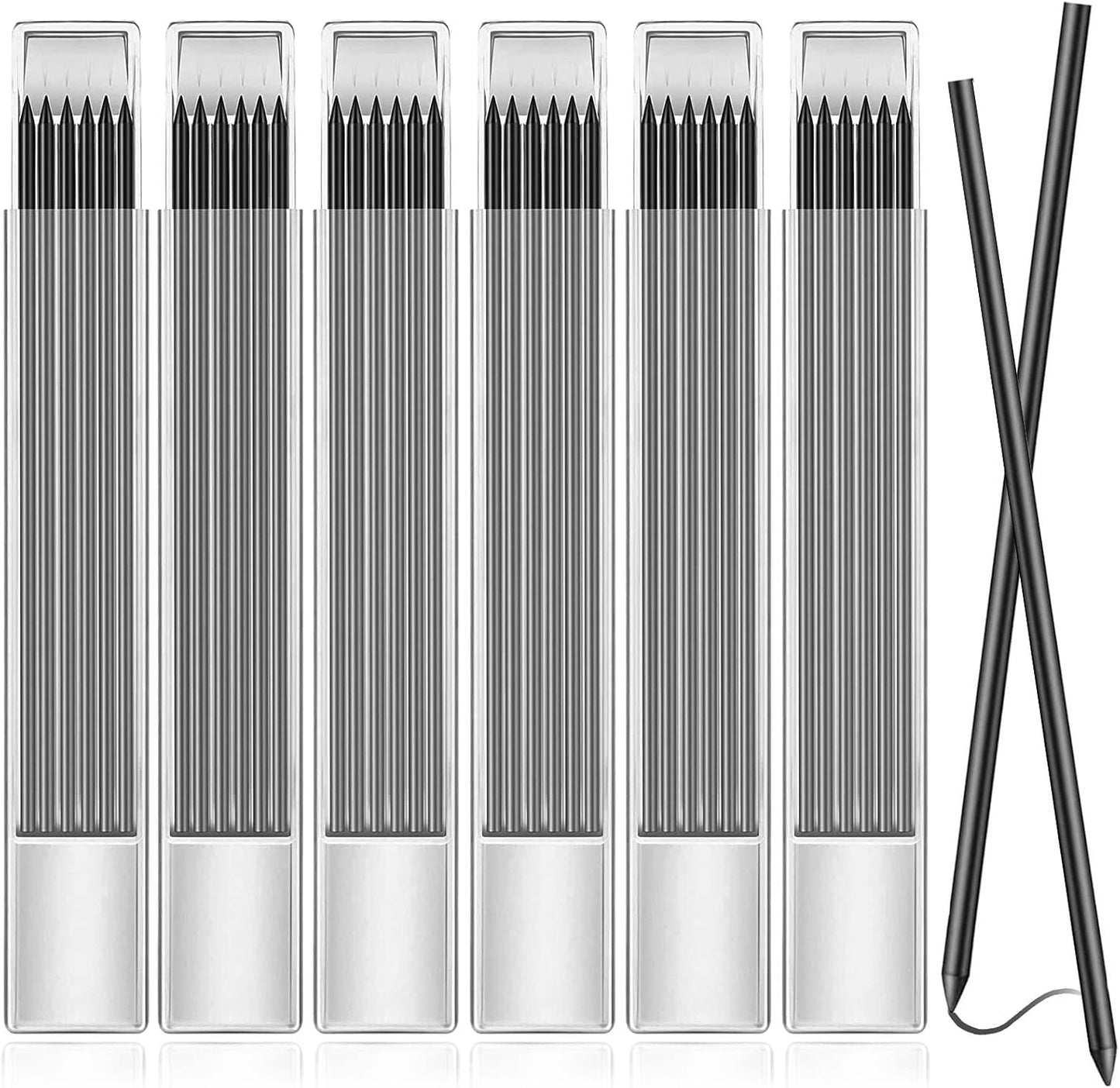 36 Pcs 2.8mm Pencil Lead Refills for Carpenter Mark Pencils Solid Deep Hole Mechanical Construction-Pencil Replacements Study Leads for Architect Woodworking Marking Scribe Tools, Black