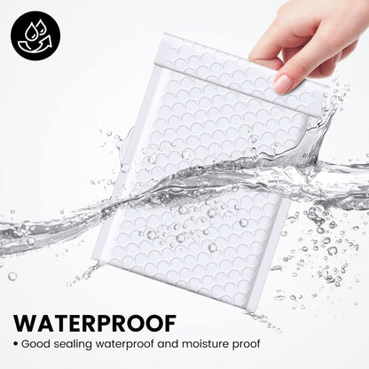 Fuxury Black Bubble Mailers 4x8" 200 Pack Waterproof Padded Envelopes Self Seal Bubble Envelopes Usable Size 4x7" Padded Mailers for Small Business Shipping Envelope Mailers