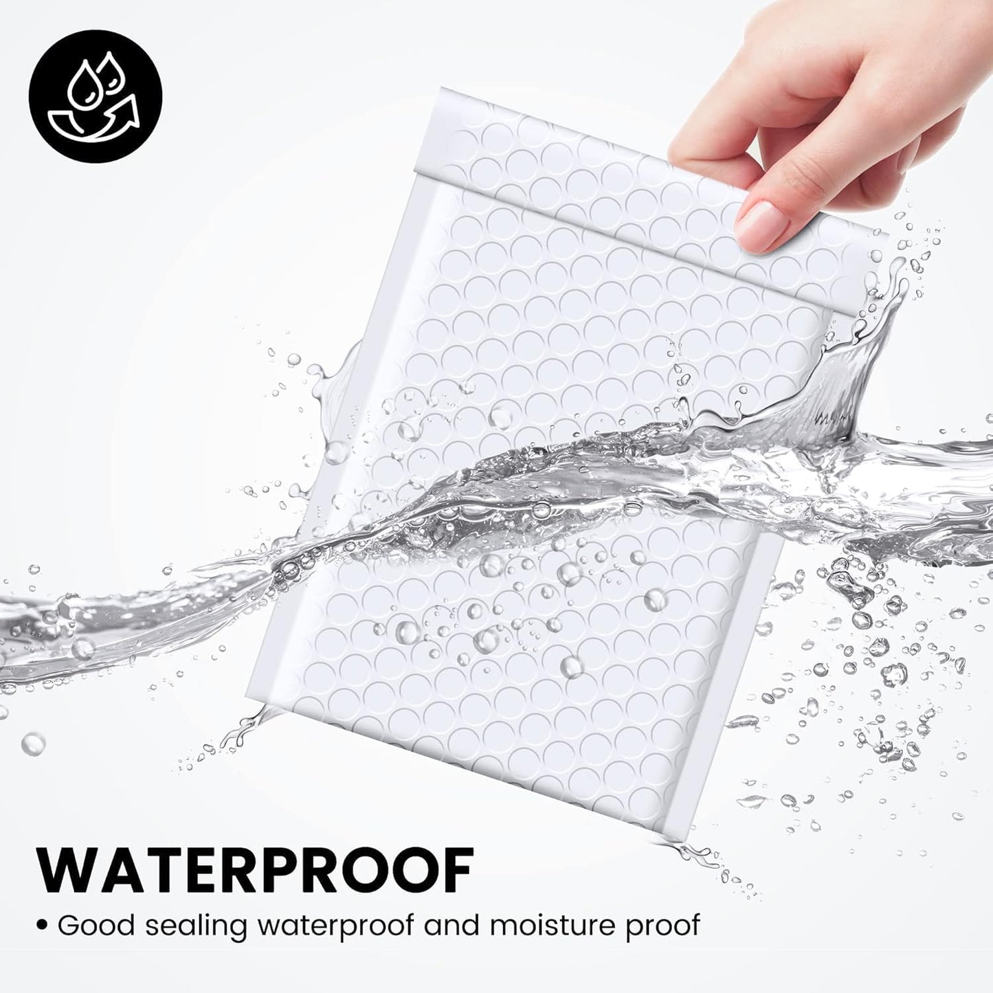 Fuxury Black Bubble Mailers 4x8" 100 Pack Waterproof Padded Envelopes Usable Size 4x7" Self Seal Bubble Envelopes Padded Mailers for Small Business, Envelope Mailers