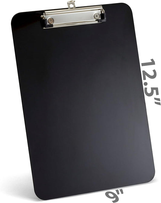 Officemate Magnetic Clipboard with Low Profile Clip, Black, Recycled Plastic (83215)