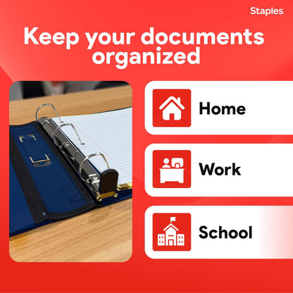 Staples Better Binder 2-Inch D-Ring View Binder, Reinforced Spine, Holds Up to 540 Sheets, Teal, for Office & School
