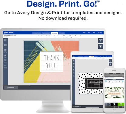 Avery Printable Postcards with Sure Feed Technology, 4" x 6", Matte White, 100 Blank Postcards for Inkjet Printers (8386)