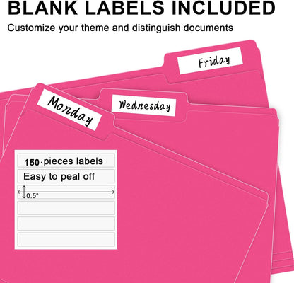 File Folder, RAZCC 150 Pack 1/3 Cut Tab File Folders Letter Size, Manila Folders, Folders with Tab, Great for Organizing and Easy File Storage