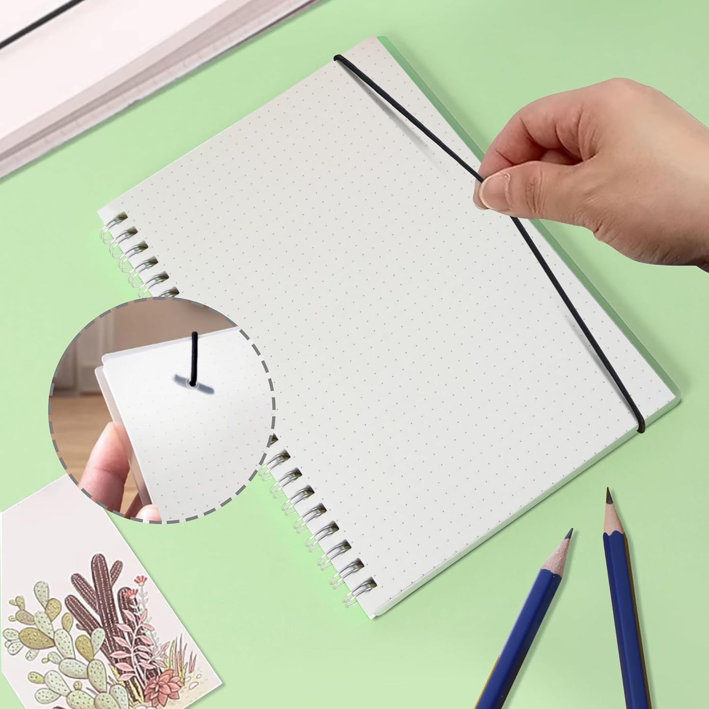 Smilo 3 Pack Spiral Notebook,A5 Graph Paper Notebook,5.7" x 8.3",80 Sheets (160 Pages),100 GSM Thick Paper,Transparent Hardcover,Journals for School,Office, Writing,Math,Engineering,Note Taking