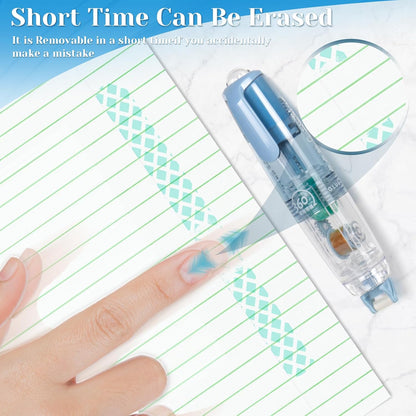 CHGANG Refillable Retractable White Out Correction Tape,3PCS Pen Shaped Whiteout Set with 360°Rotatable Tip,Easy to Use Cute Whiteout Tape for School Office Supplies