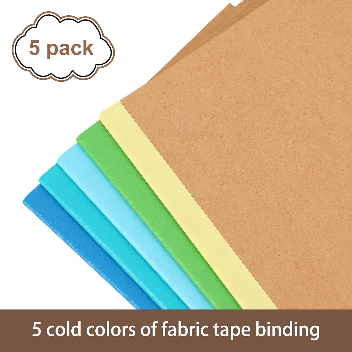 EOOUT 5 Pack A5 Composition Notebook, Kraft Lined Journal Bulk with Pink Spine, 5 Colors, 60 Pages for Women Girls Kids, School Office Supplies