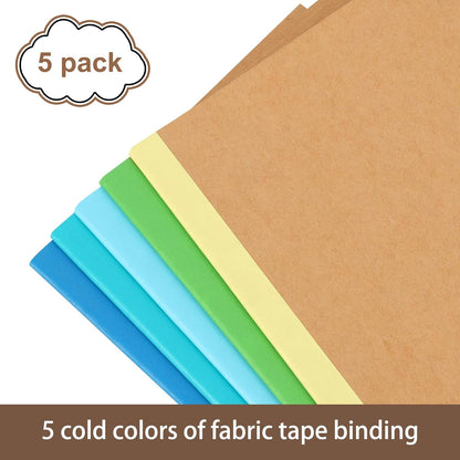 EOOUT 5 Pack A5 Composition Notebook, Kraft Lined Journal Bulk with Pink Spine, 5 Colors, 60 Pages for Women Girls Kids, School Office Supplies