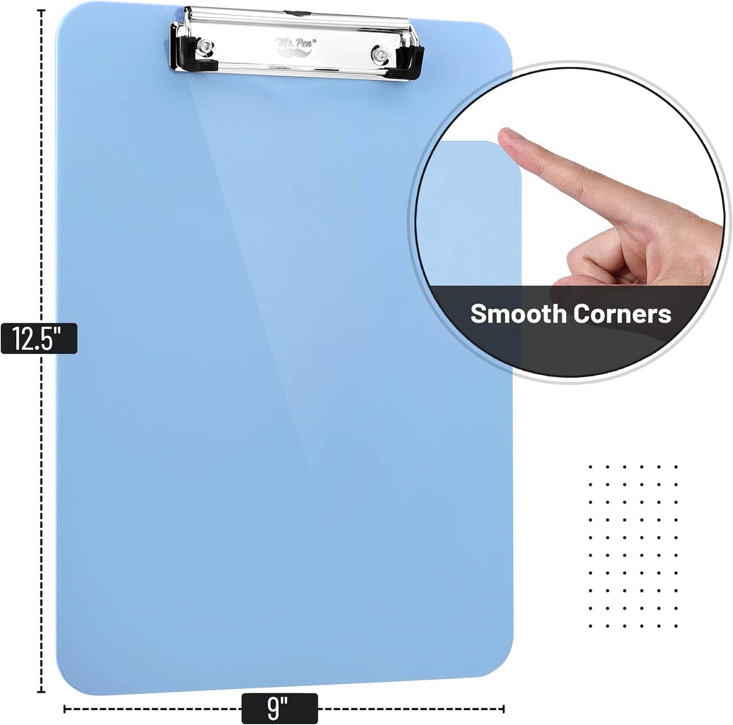 Mr. Pen- Plastic Clipboard, Letter Size, Black, Clipboard Plastic, Low-Profile Metal Clip with Retractable Hanging Hole