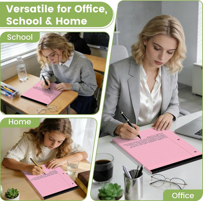Legal Pads 8.5x11, White Notepads 8.5x11, Wide Ruled Lined with 3 Hole Punch, Loose Leaf Notebook Paper for 3 Ring Binders, 3 Pack, 30 Sheets/Pack, Perforate for School, Office, Home
