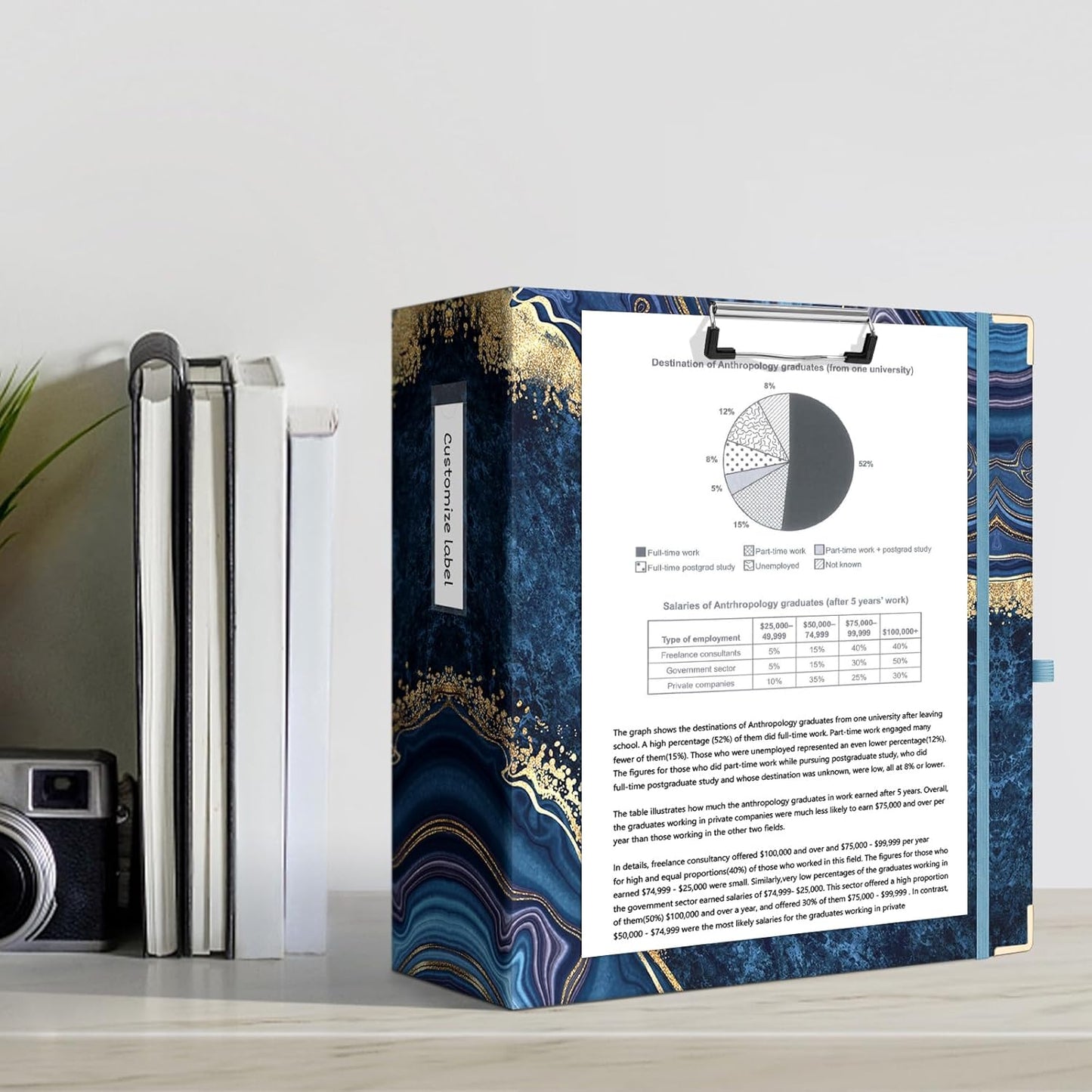 Ospelelf Binder 3 Ring 1 Inch, Floral Round Ring Clipboard Binder for Letter Size with 5 Tab Dividers, File Folder Labels, for School and Office Supplies
