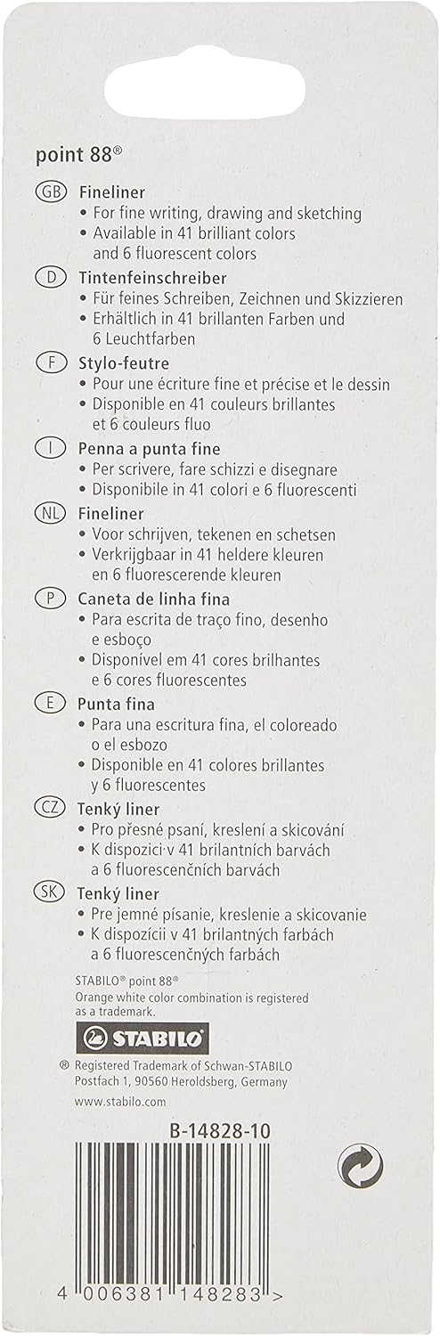 STABILO - point 88 - Fineliner - Pack of 3 - Black