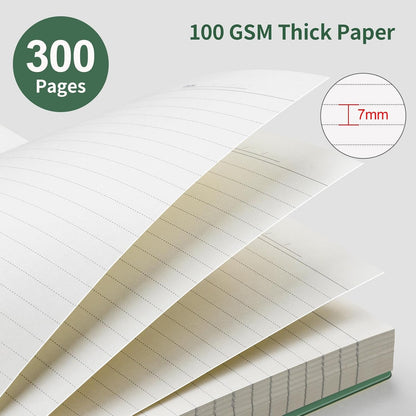 EMSHOI A5 Spiral Notebook College Ruled Lined Journal, Small 5.7" X 8.22", 300 Pages/150 Sheets, 100gsm Thick Paper, Waterproof Hardcover, for Office School Women Men Work Writing Notes, Blue