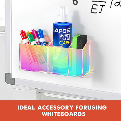 Magnetic Dry Erase Marker Holder, Acrylic Magnet Pen Holder for Whiteboard, Refrigerator, Magnetic Fridge Organizer for Office, Classroom, Whiteboard Maker Holder, Locker Organizer