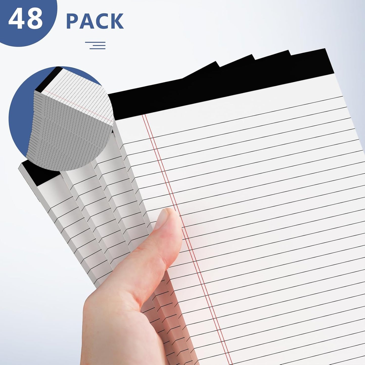 Nichela 5" x 8" Note Pads 12 Pack of Legal Pads 30 Sheets Notepad College Ruled Small Writing Pads Perforated Pages Paper Pads 80GSM Heavyweight Paper Note Pads for Home, Office, or School
