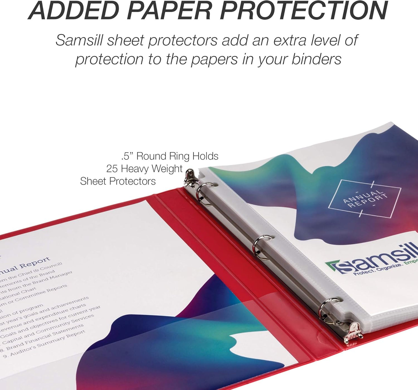 Samsill 1.5 Inch 3 Ring Binders, Economy Round Ring, Clear View Cover, 325 Sheet Capacity - for School, Home, Office - White, 4 Pack