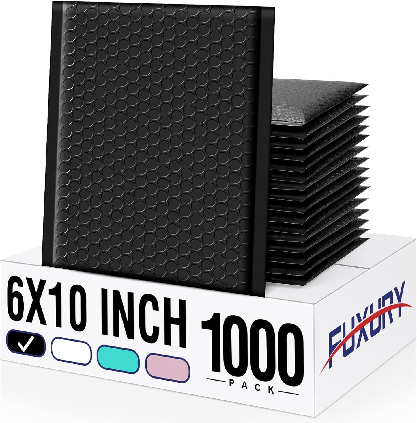Fuxury Black Bubble Mailers 4x8" 200 Pack Waterproof Padded Envelopes Self Seal Bubble Envelopes Usable Size 4x7" Padded Mailers for Small Business Shipping Envelope Mailers