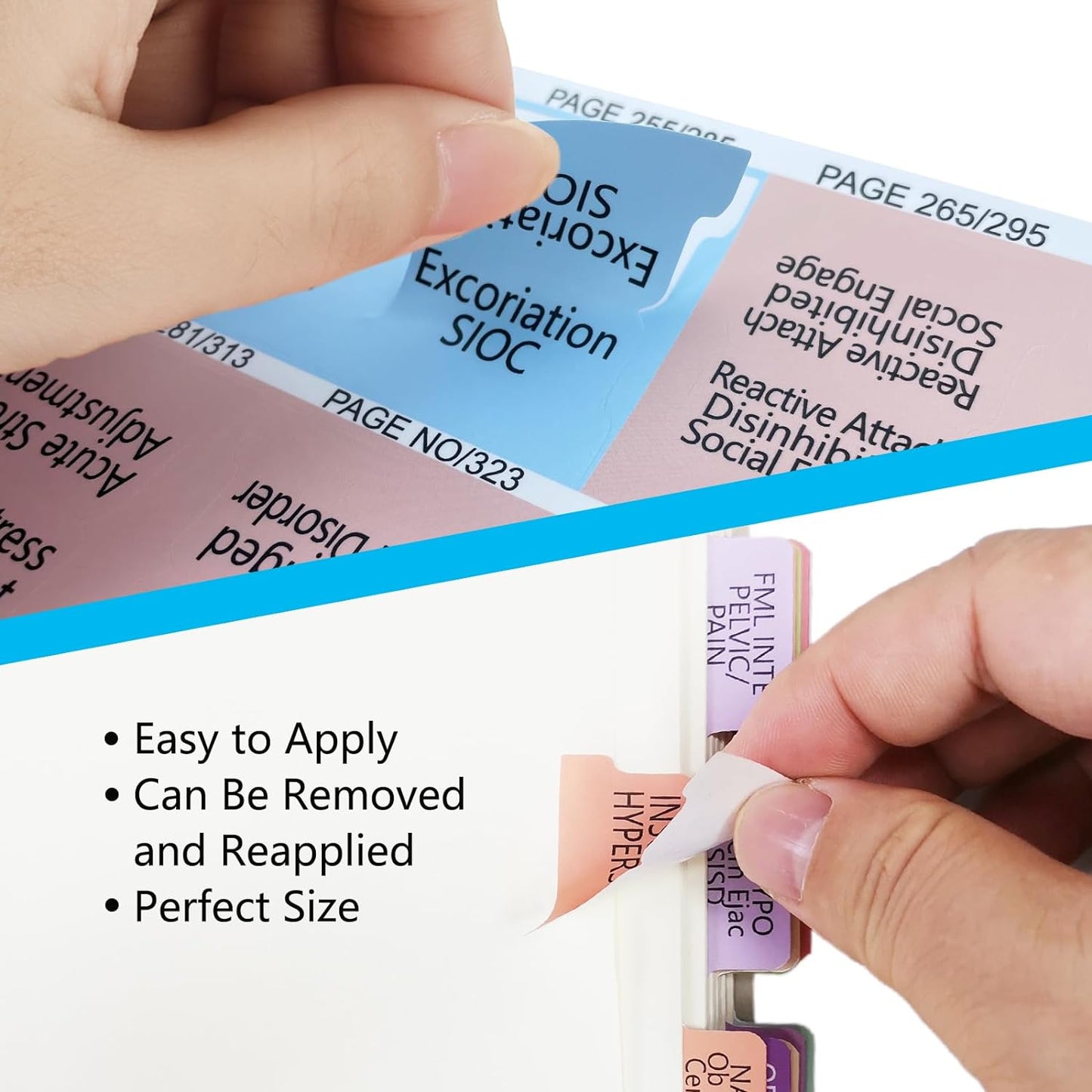 Index Tabs for DSM-5, Color-Coded and Laminated, with 11 Blank Tabs, Alignment Guide and Inspirational Bookmark Included, Tear-Resistant & Waterproof